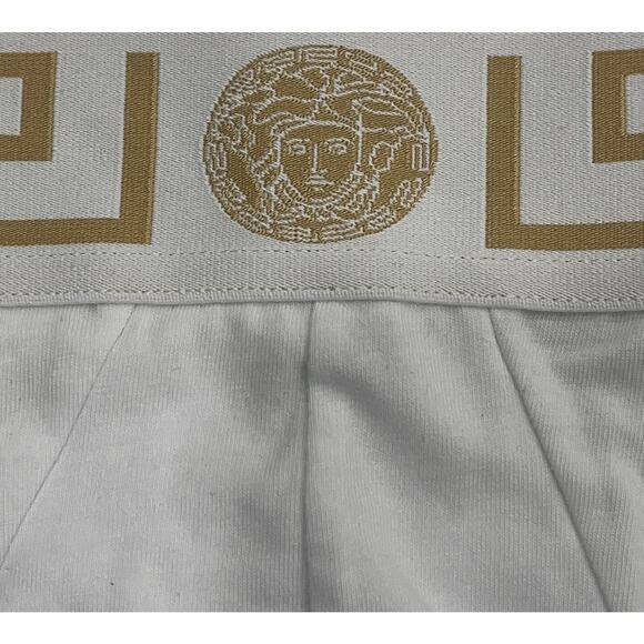 M2-10 VERSACE NWT Men's Greca Thong Underwear Cotton White Size 6/34-36/L - Picture 5 of 10